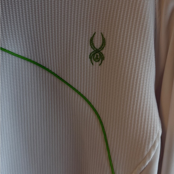 Spyder Essential Sweater Jacket Women's XL White Green Full Zip Rare Color - Picture 6 of 8